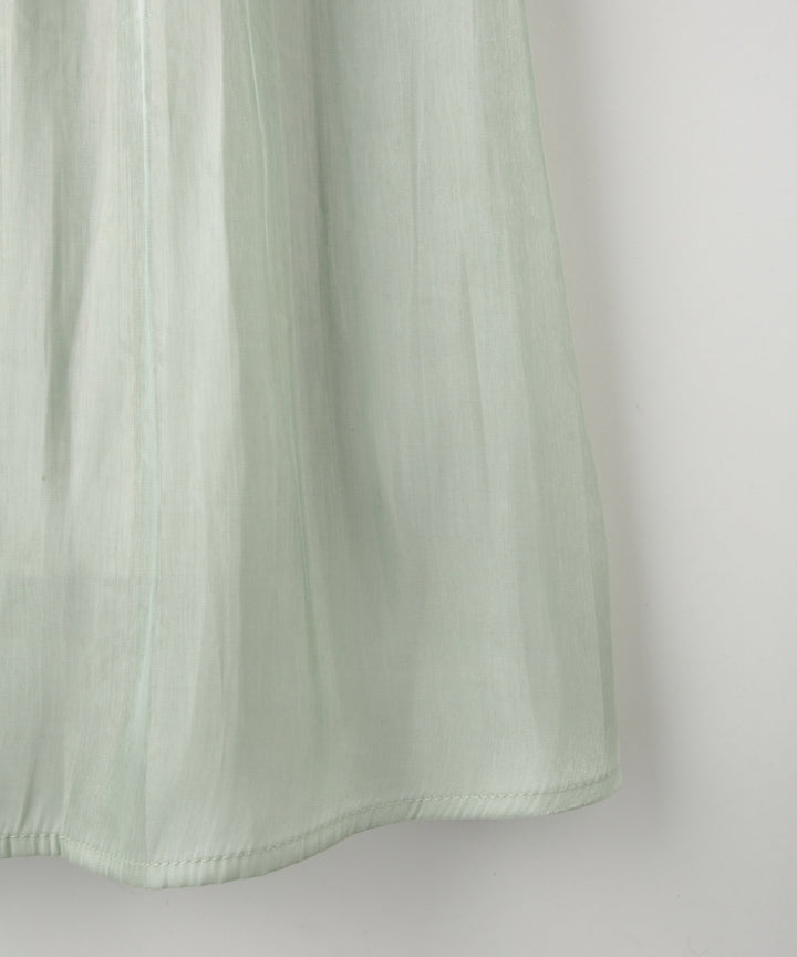 サテンギャザーロングスカート