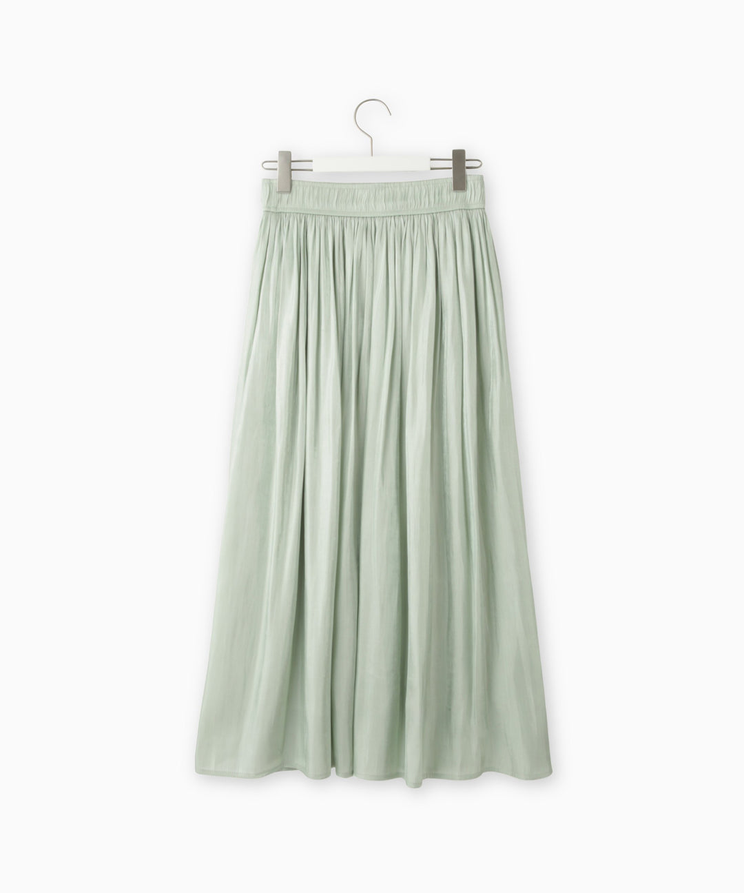 サテンギャザーロングスカート