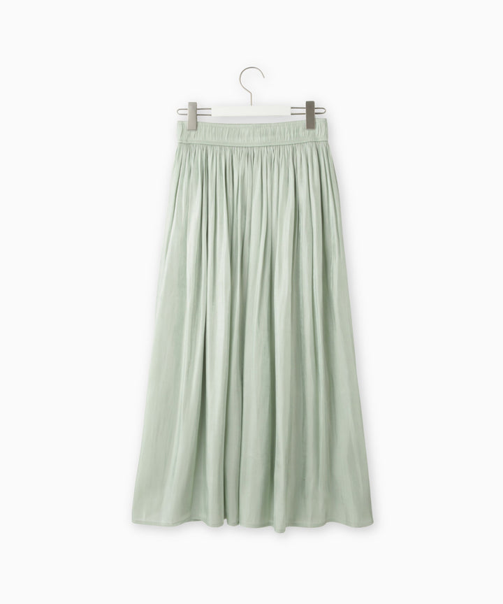 サテンギャザーロングスカート