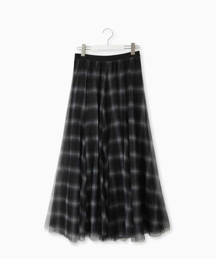 チェックチュールスカート