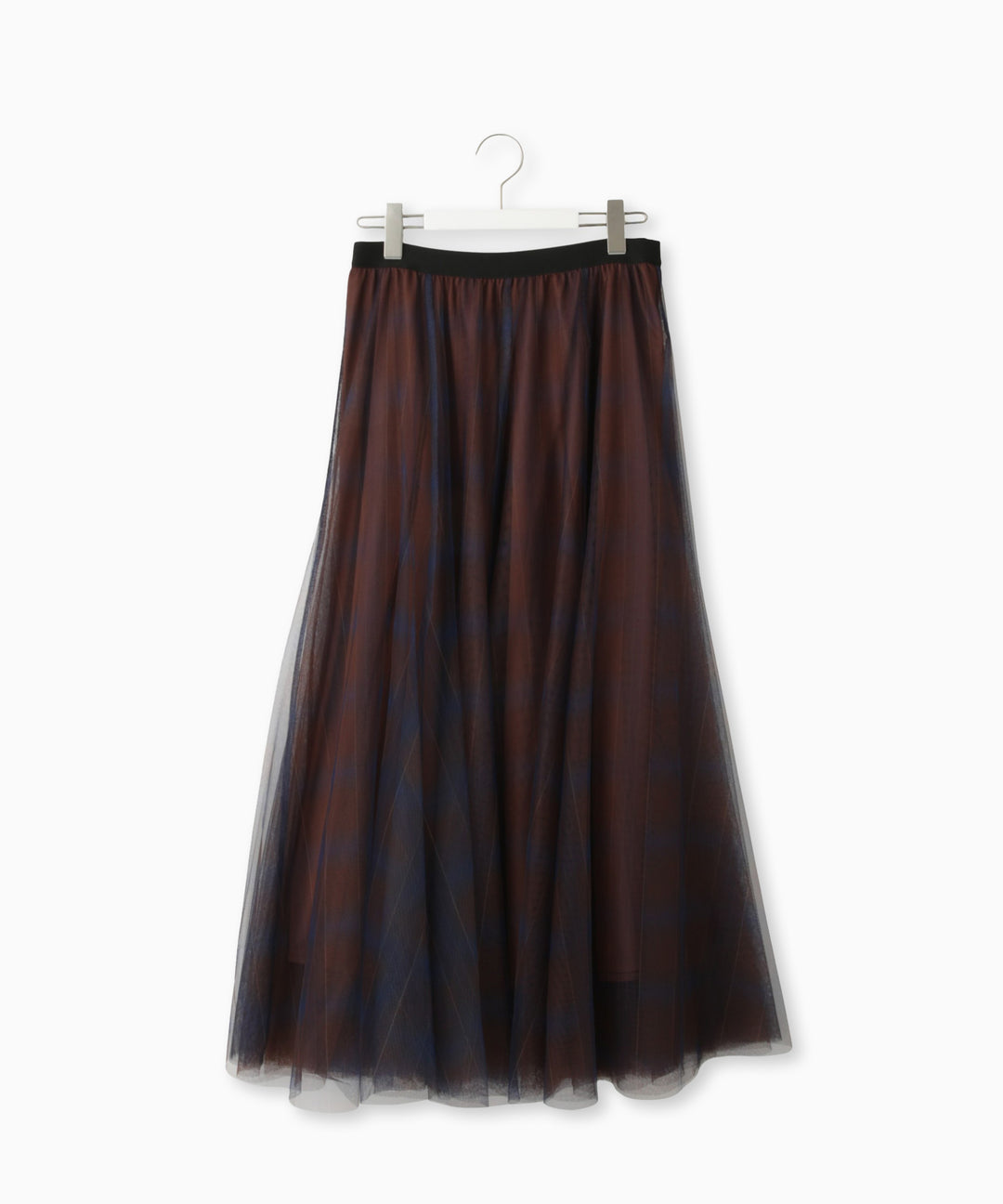 チェックチュールスカート