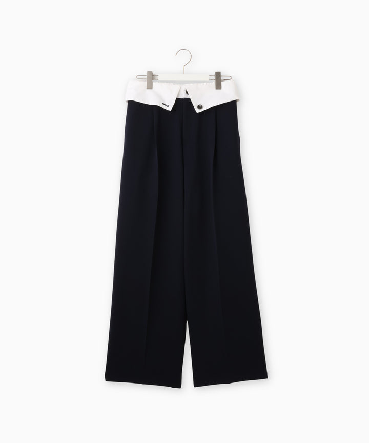 ウエストデザインワイドパンツ