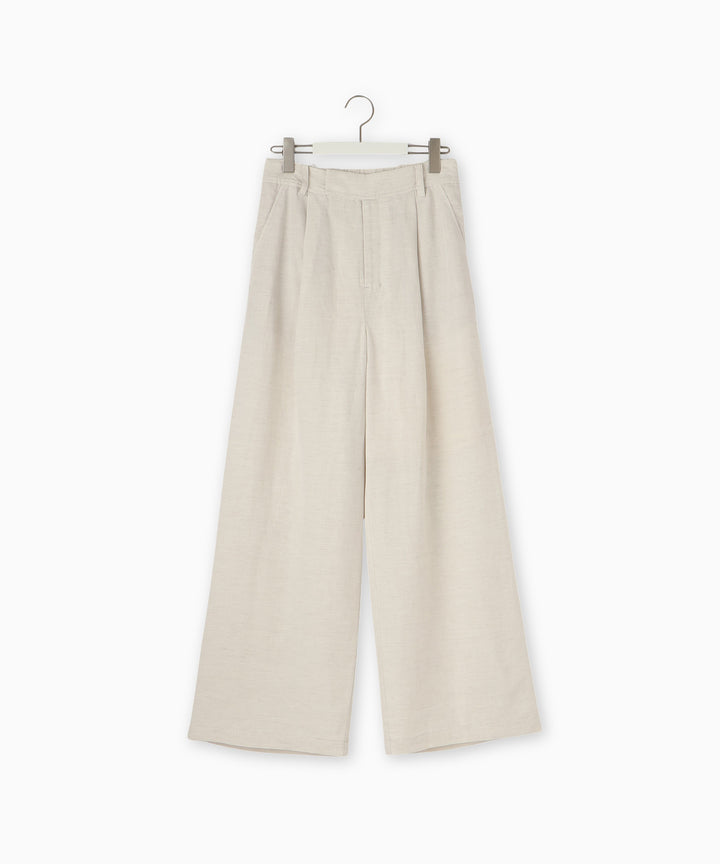 レーヨンリネンタックワイドパンツ