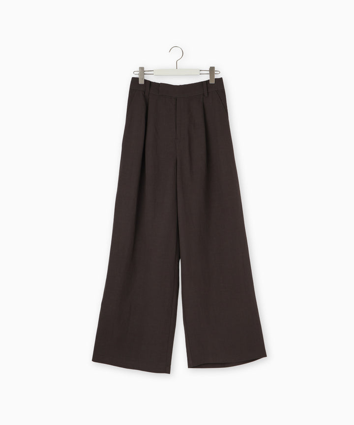 レーヨンリネンタックワイドパンツ