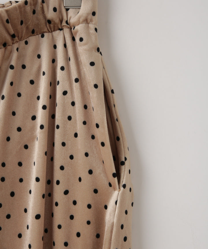 フラワーモチーフプリントベロアパンツ