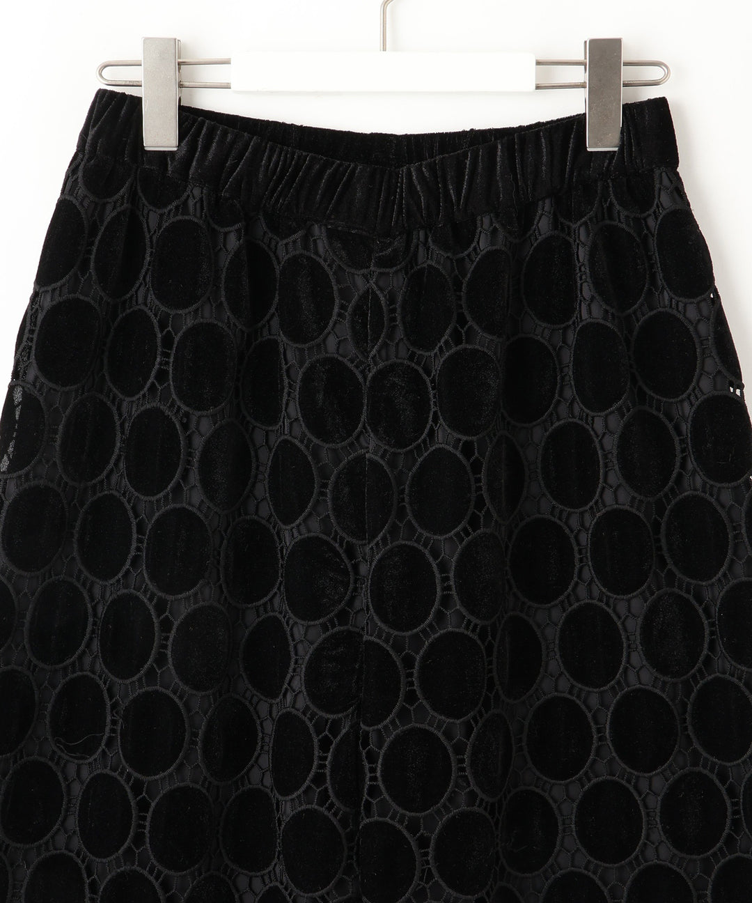 ベロアドットレースワイドパンツ