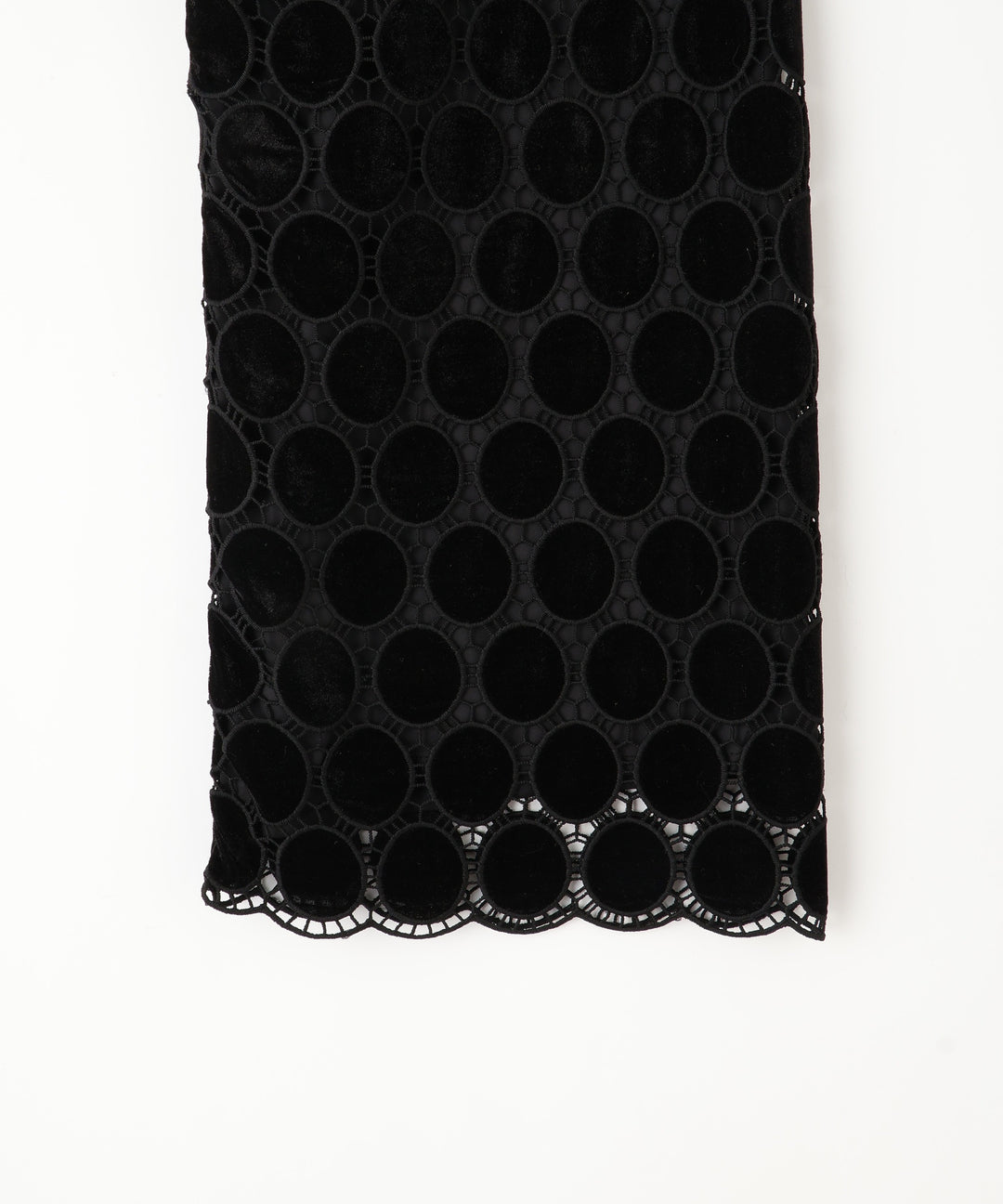 ベロアドットレースワイドパンツ