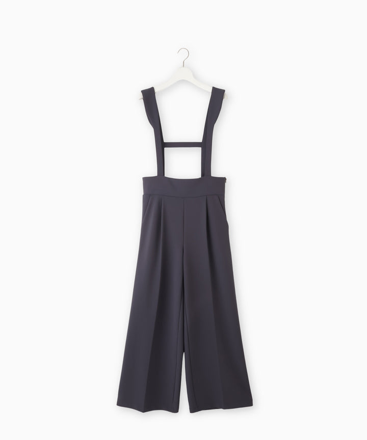 ストラップ付きタックワイドパンツ