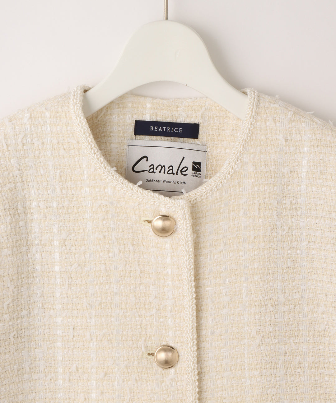 BEATRICEオリジナルツイードノーカラージャケット