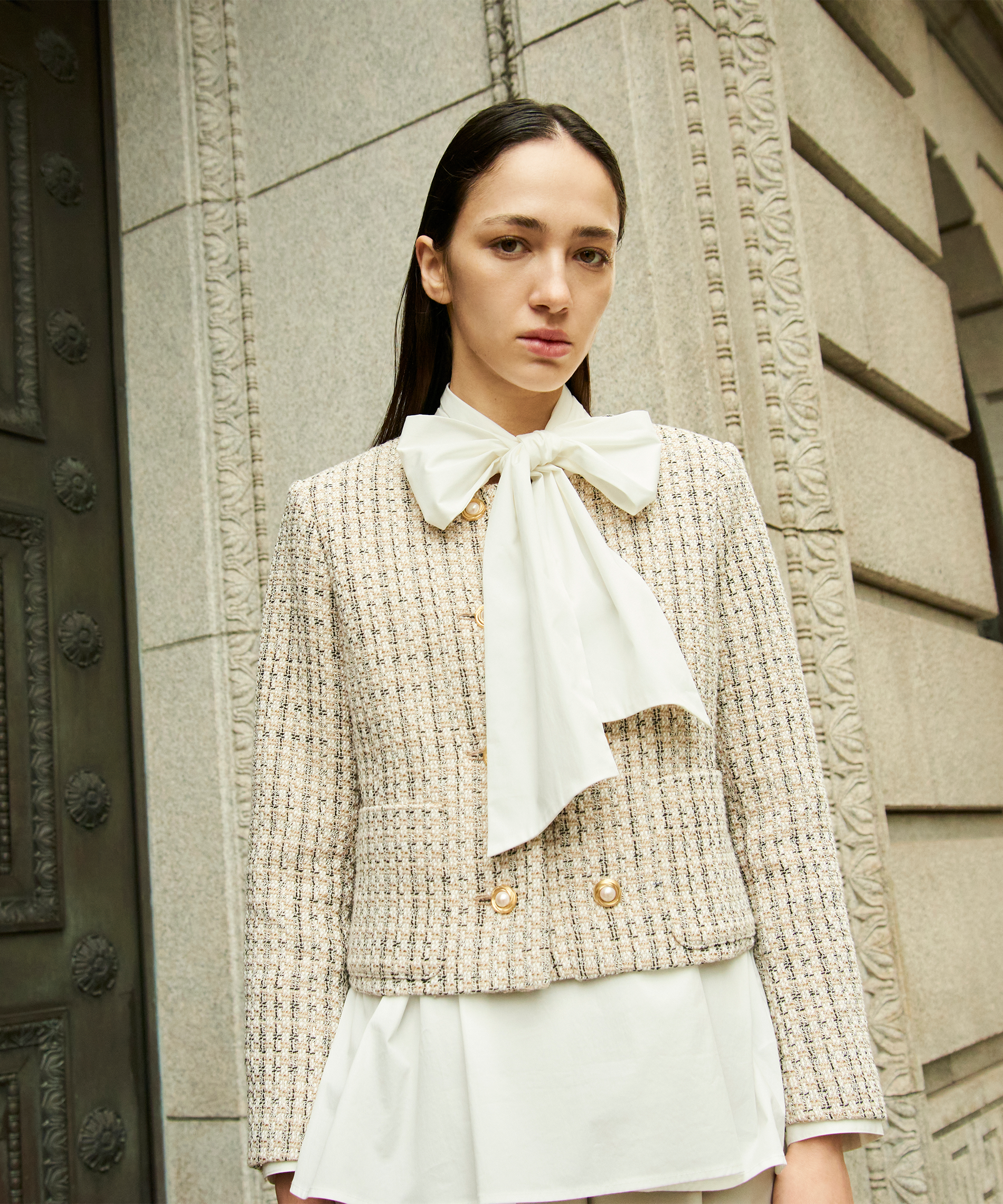 BEATRICE (ベアトリス) ボウタイ 2WAY パールボタン ブラウス