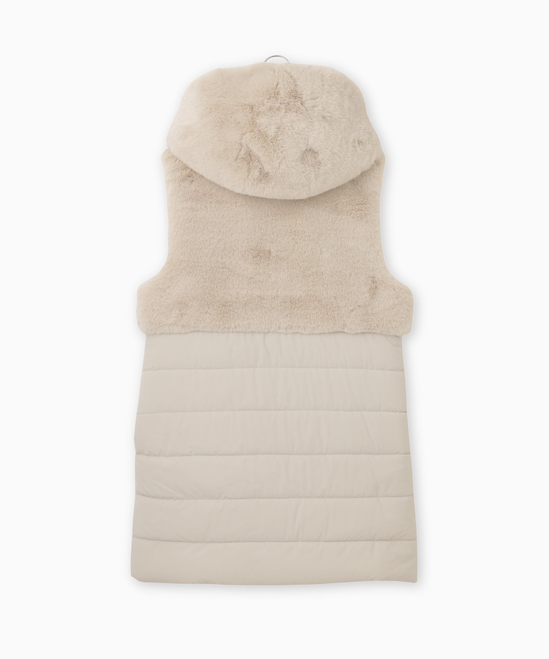 エスモーク☆ファーベスト　ESMOK A line fur vest beige | ESMOK
