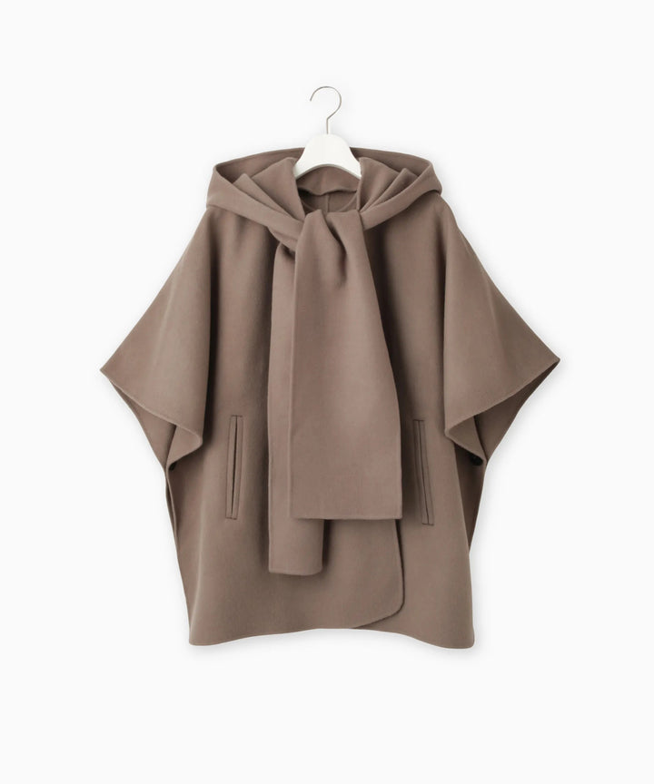 フードストール付きポンチョコート