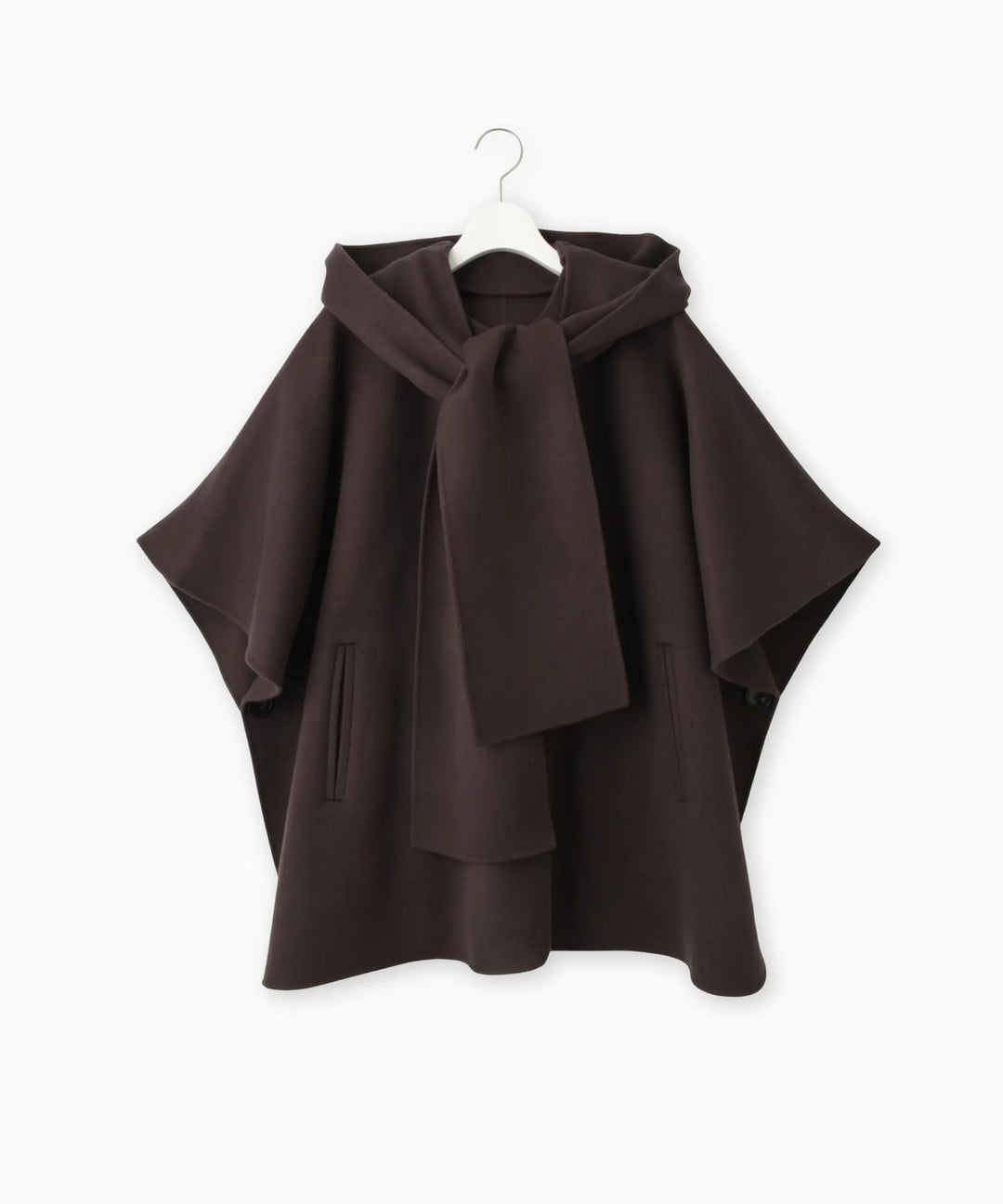 フードストール付きポンチョコート