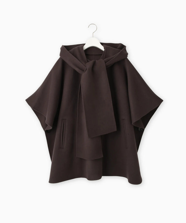 フードストール付きポンチョコート