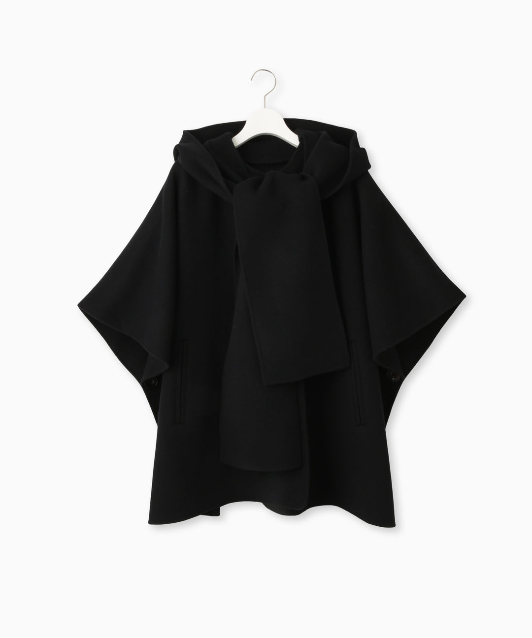 フードストール付きポンチョコート