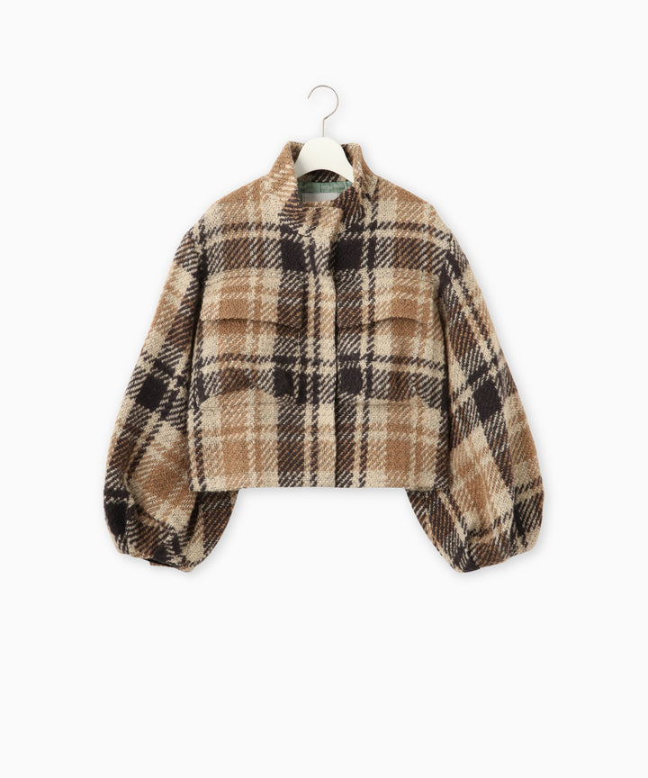 スタンドカラーショートブルゾン