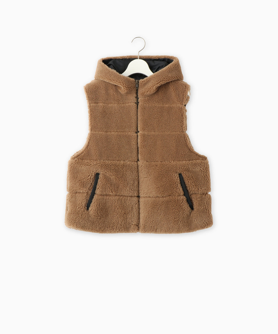 フード付きボアベスト