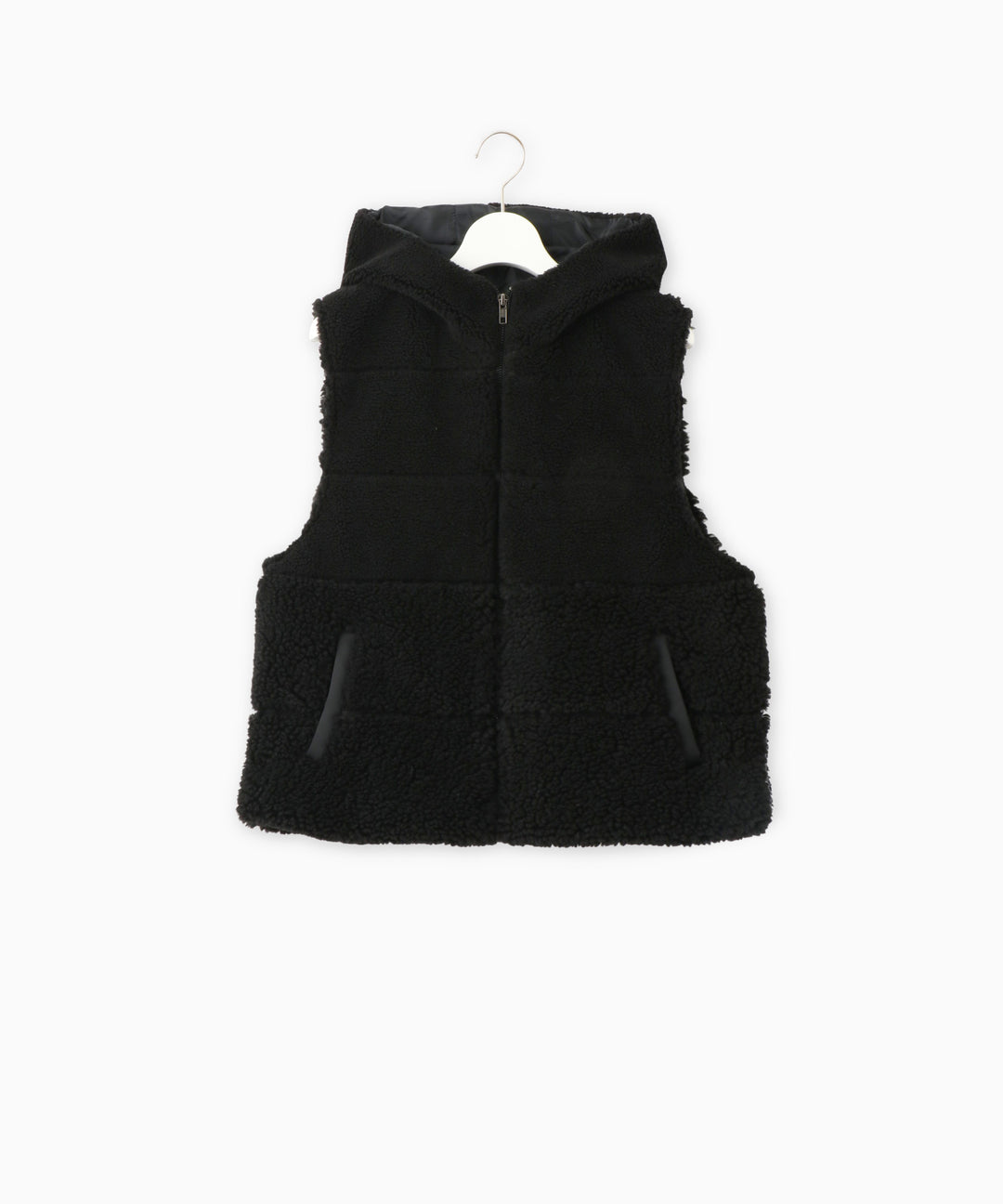 フード付きボアベスト