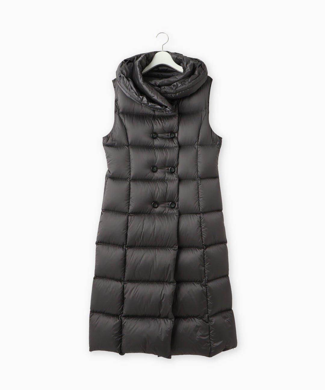 ボリュームカラーロングダウンベスト