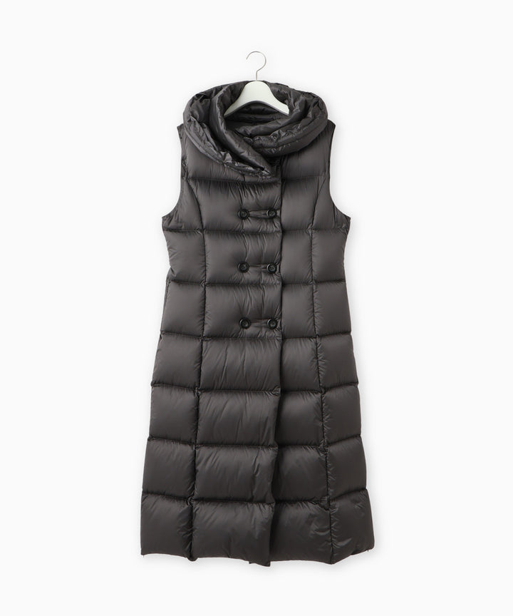 ボリュームカラーロングダウンベスト