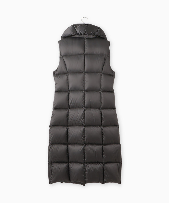 ボリュームカラーロングダウンベスト