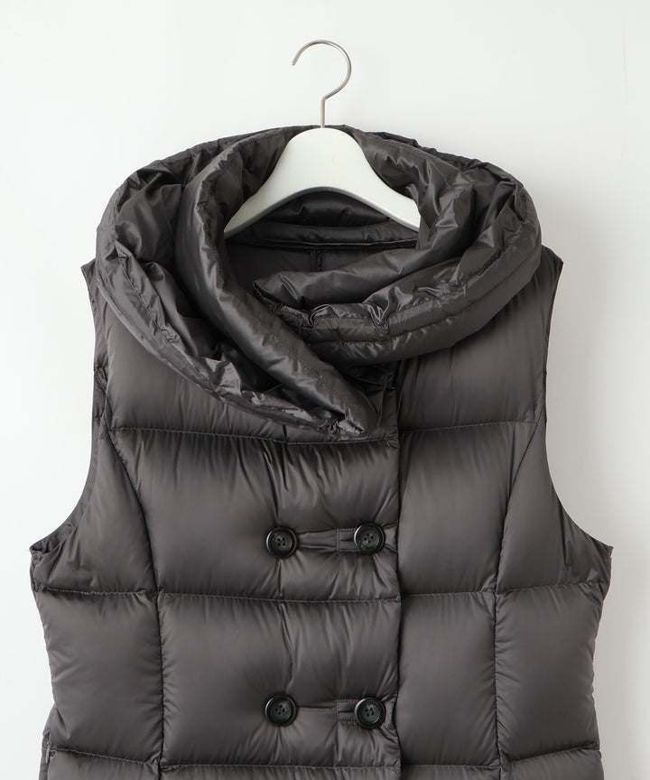 ボリュームカラーロングダウンベスト