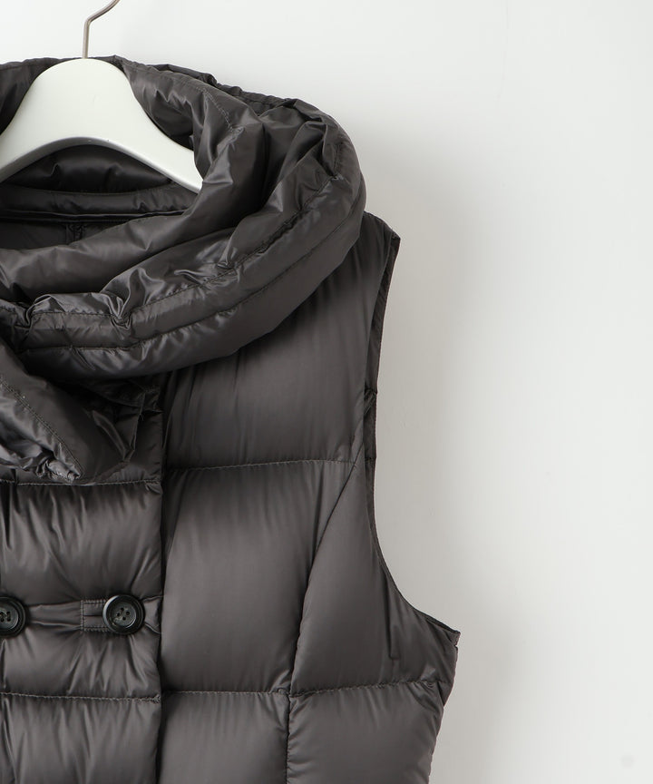 ボリュームカラーロングダウンベスト