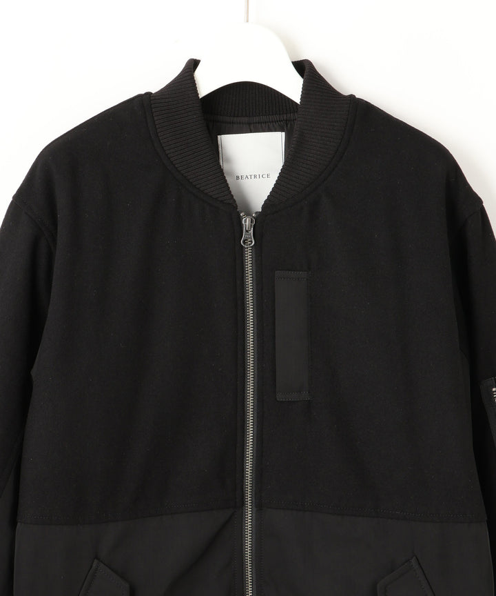 異素材ドッキングブルゾン