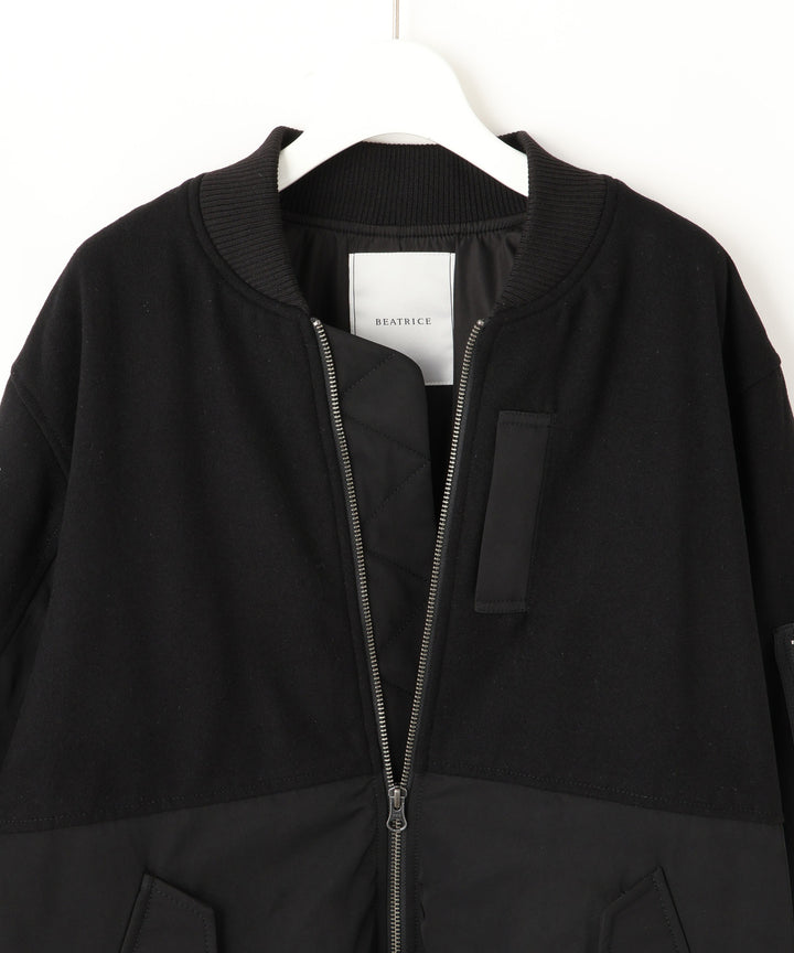 異素材ドッキングブルゾン