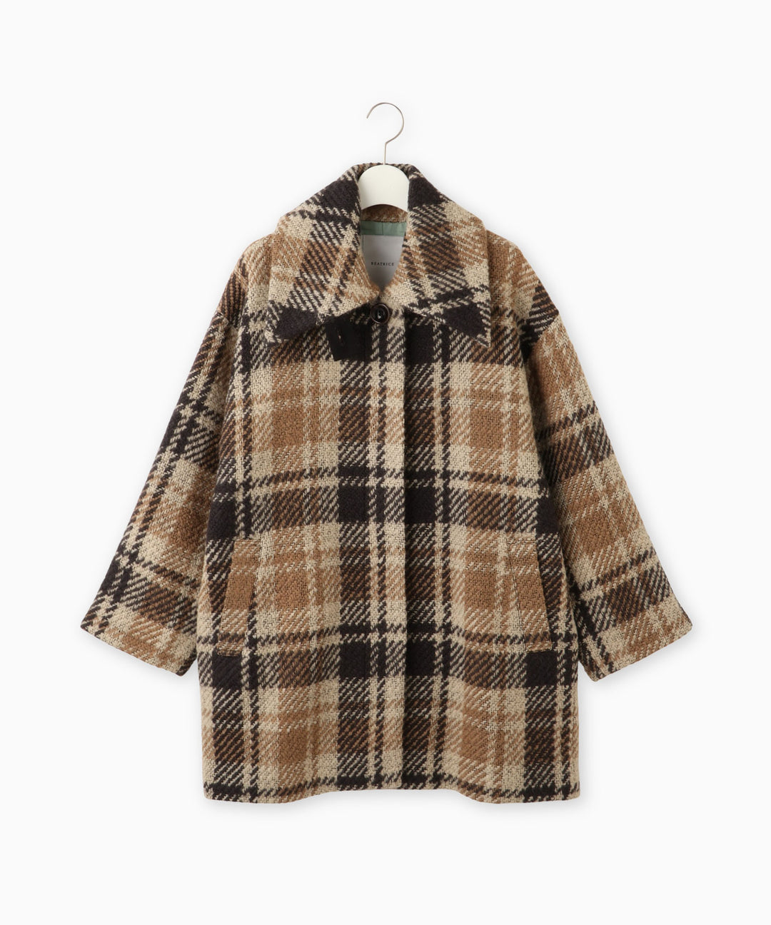 チェックステンカラーコート