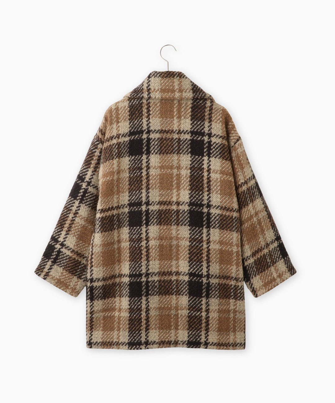 チェックステンカラーコート