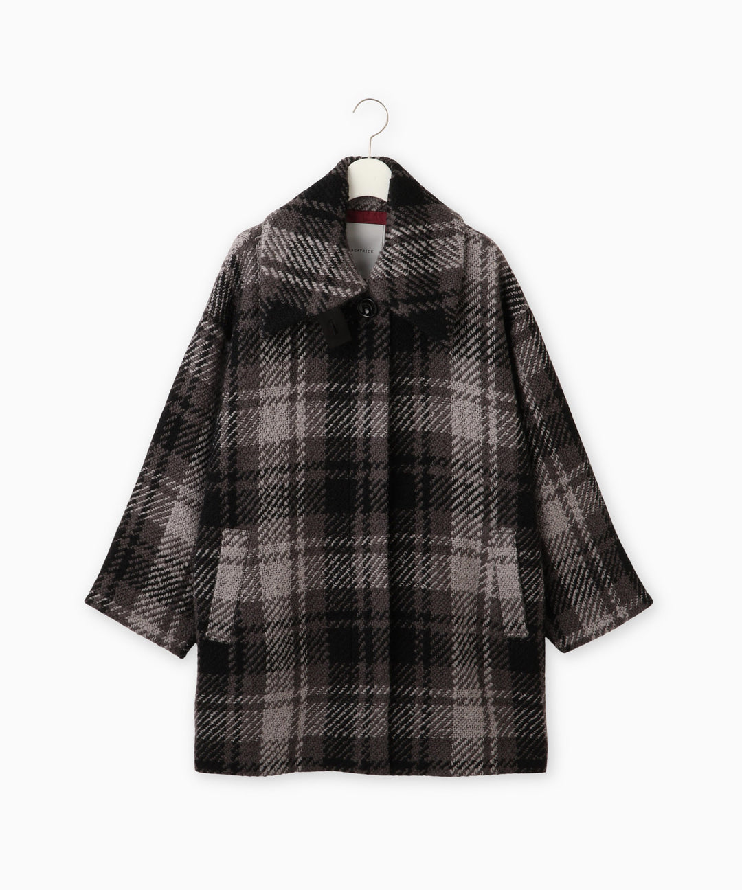 チェックステンカラーコート