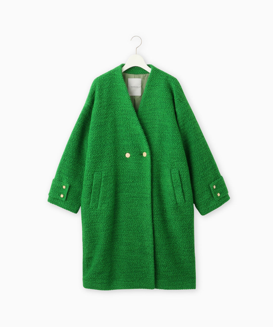 Vネックロングコート