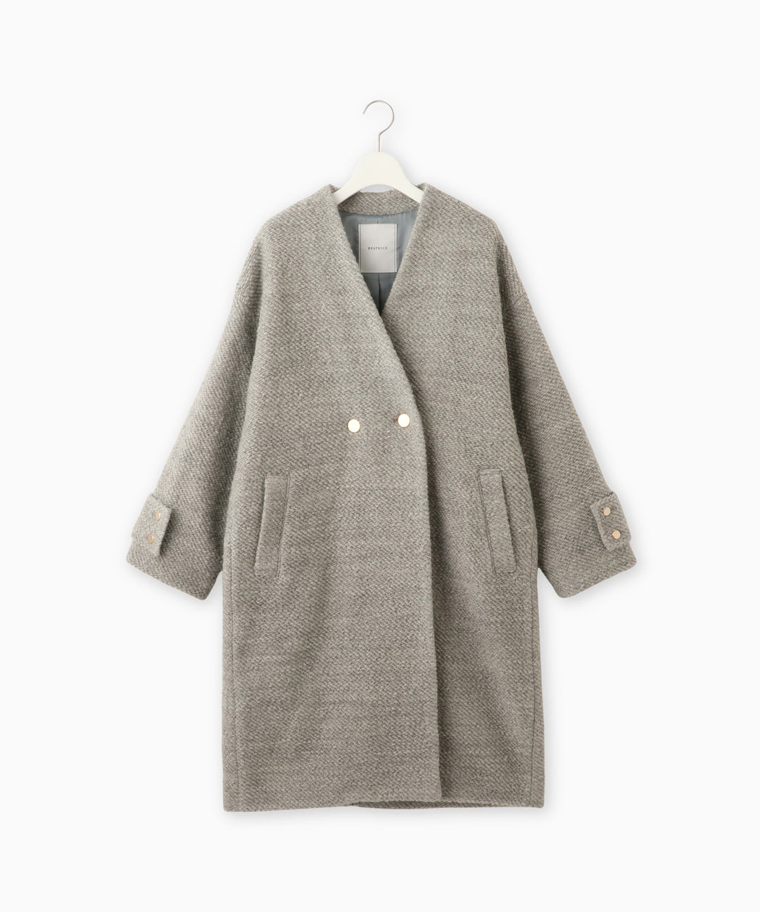 Vネックロングコート