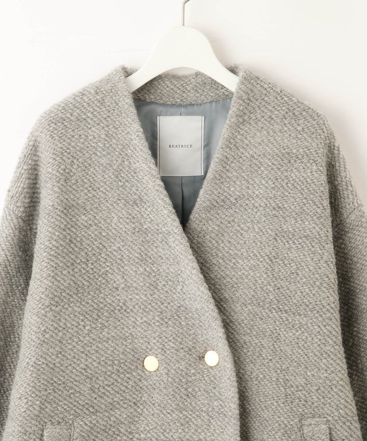 Vネックロングコート