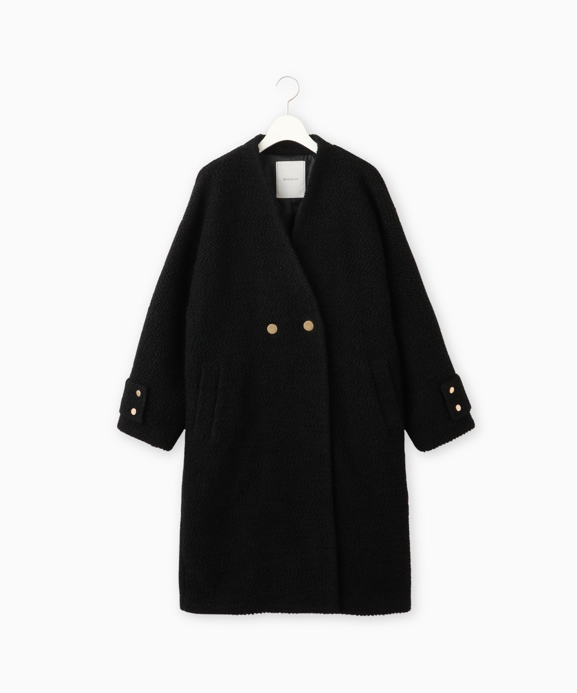 CELFORDブラックロングコート Vネック AMBIDEX Store 〇ウールメルトン Vネックロングコート(F アカ): iki