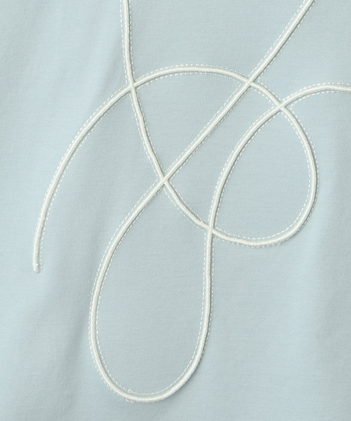 コード刺繍クルーネックトップス