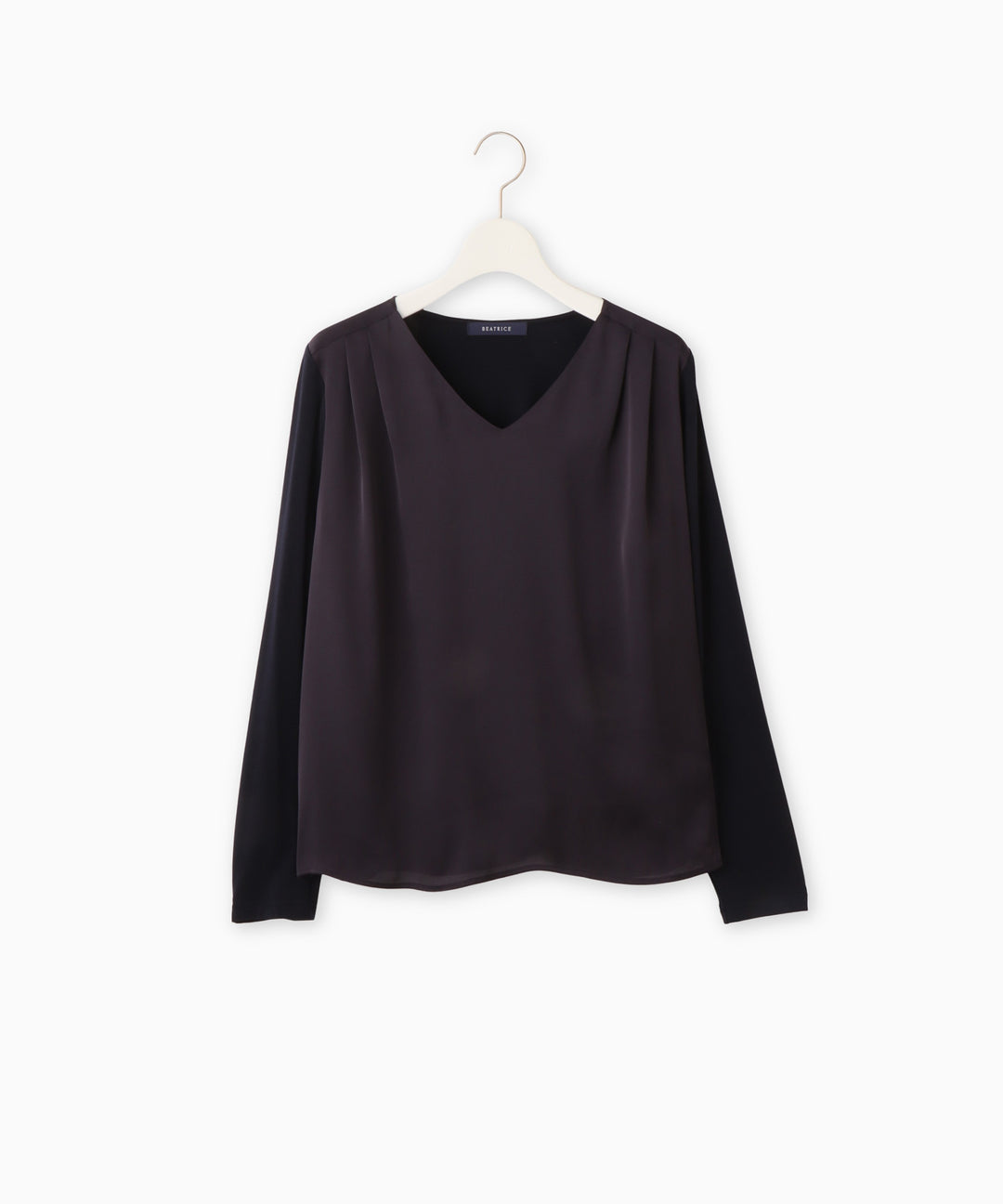 サテンVネックカットソー