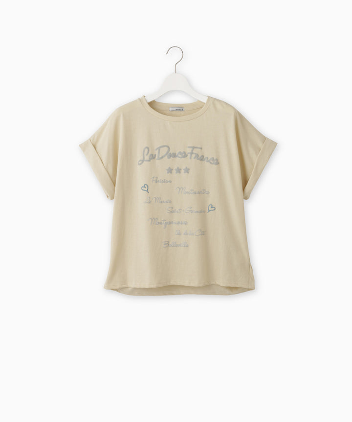 Rolled-up Cotton Jersey T-shirt