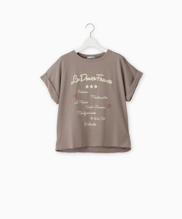 Rolled-up Cotton Jersey T-shirt