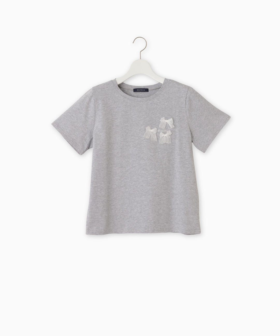 オーガンジーリボンコットンTシャツ
