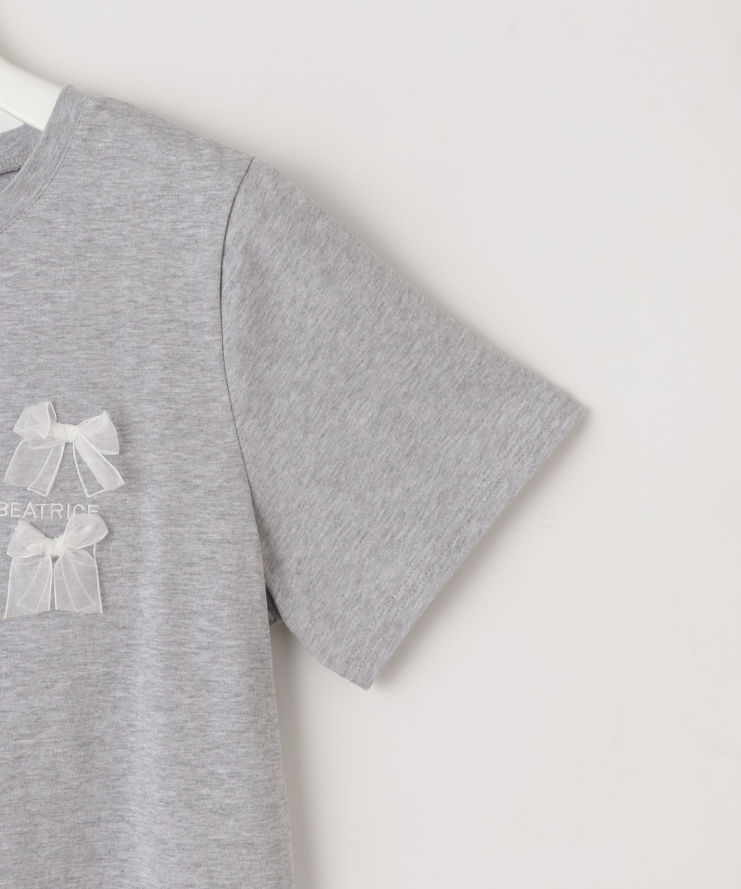 オーガンジーリボンコットンTシャツ