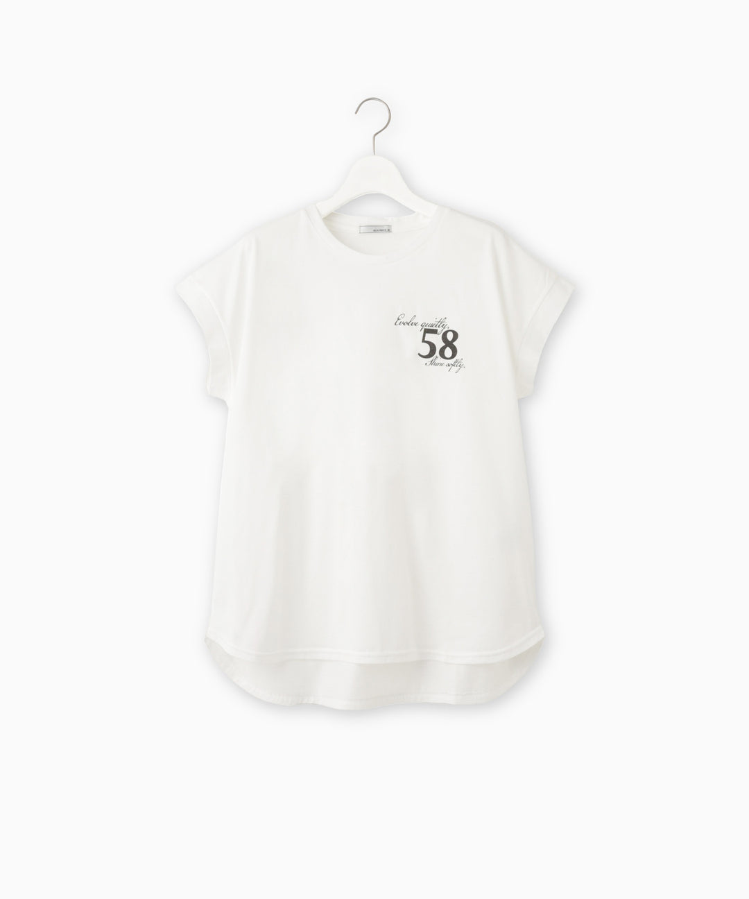 フレンチスリーブコットンロゴTシャツ
