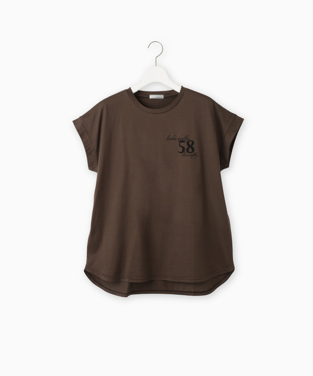 フレンチスリーブコットンロゴTシャツ