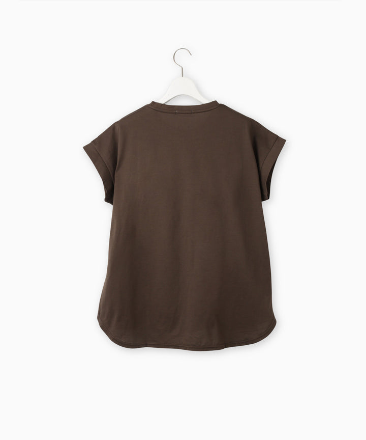 フレンチスリーブコットンロゴTシャツ