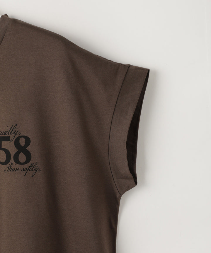 フレンチスリーブコットンロゴTシャツ