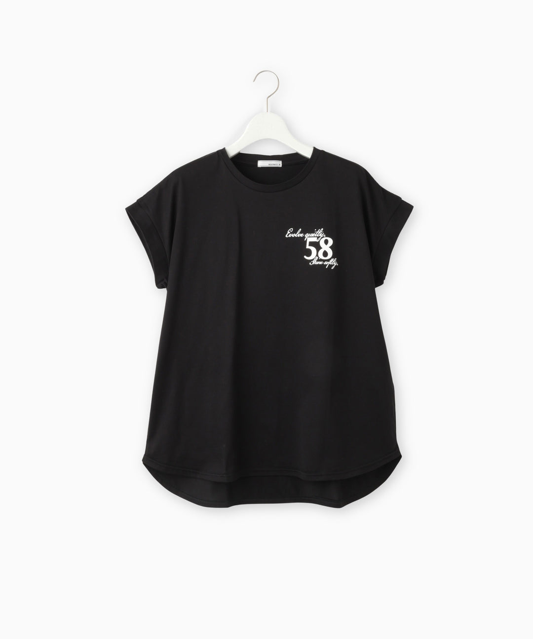 フレンチスリーブコットンロゴTシャツ