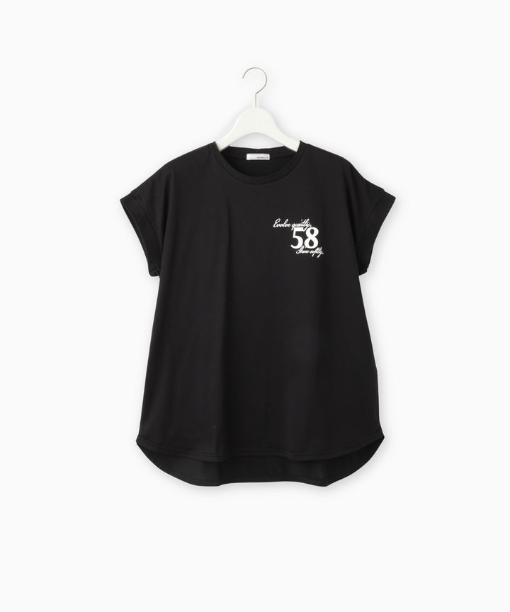 フレンチスリーブコットンロゴTシャツ