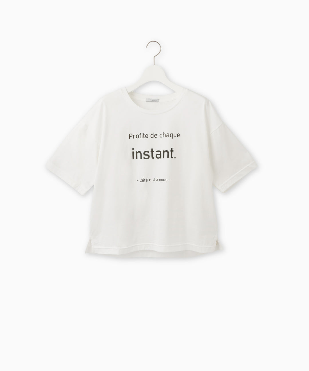 クルーネックメッセージプリントTシャツ