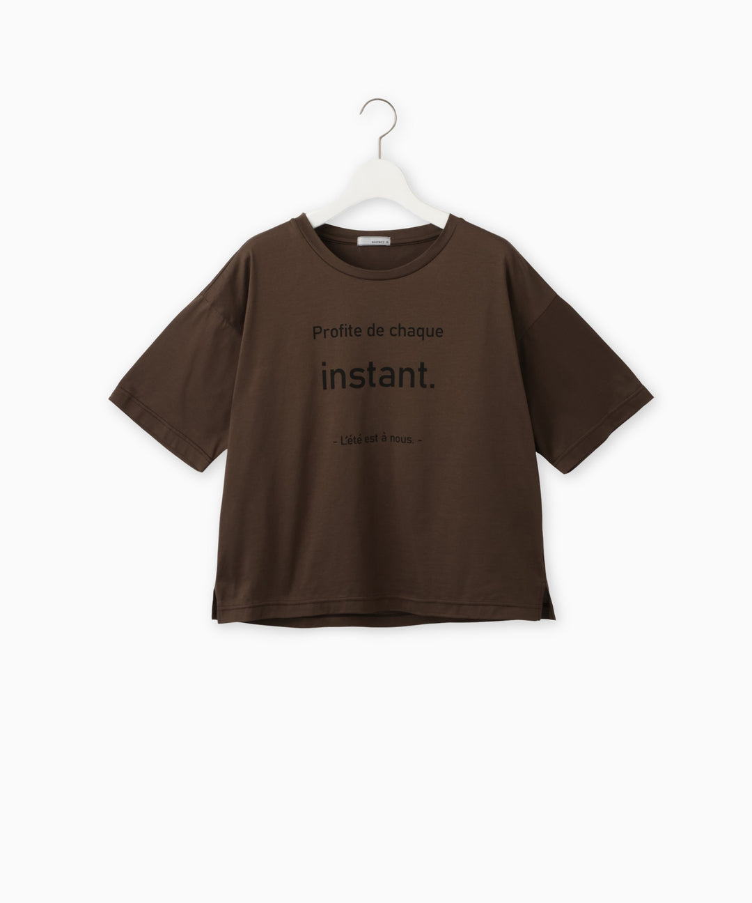 クルーネックメッセージプリントTシャツ
